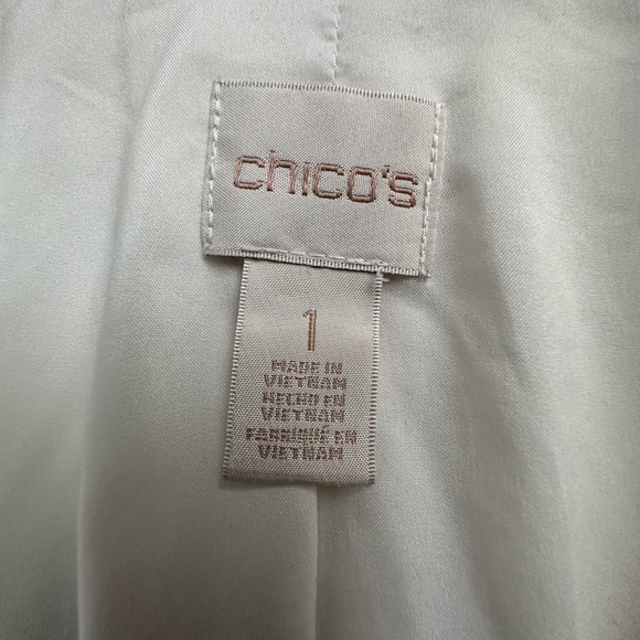 NWOT CHICO'S Retro Belted Ponte Jacket Sz 1 (Women's Sz 8-10) Ecru/Cream - Picture 6 of 10